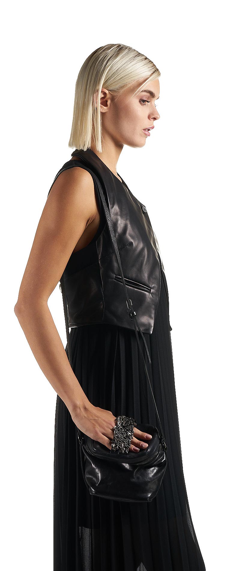 daniele basta leather and silver bags - WEARING